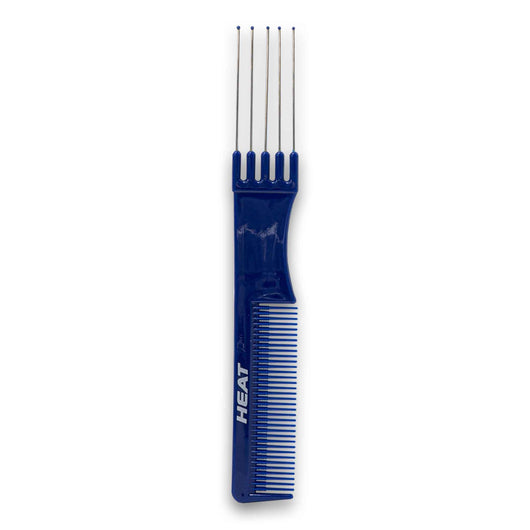 Heat Hair Tools, Professional 2-in-1 Styling Pick Comb with Detangling Teeth and Sectioning Pins - Cosmetic Connection