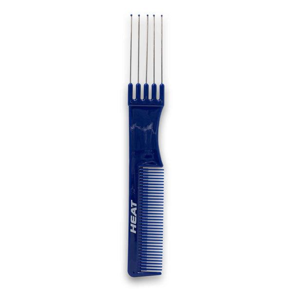 Heat Hair Tools, Professional 2-in-1 Styling Pick Comb with Detangling Teeth and Sectioning Pins - Cosmetic Connection