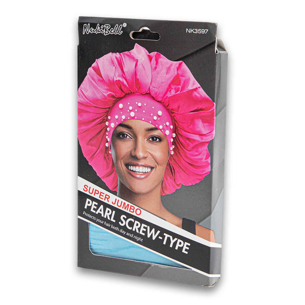 Pearl Screw Type Super Jumbo Bonnet Protects Hair both Day and Night - Assorted Colour