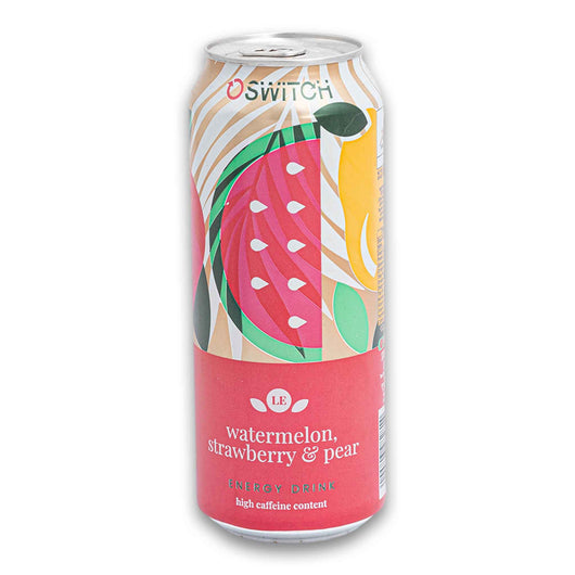 Switch, Watermelon Strawberry & Pear Flavoured Energy Drink 500ml - High Caffeine Content - Cosmetic Connection