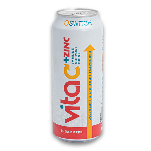 Switch, VitaC + Zinc Goji Berry & Starfruit Flavoured Immune Support Drink 500ml - Sugar Free - Cosmetic Connection