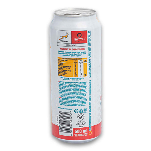 Switch, VitaC + Zinc Goji Berry & Starfruit Flavoured Immune Support Drink 500ml - Sugar Free - Cosmetic Connection