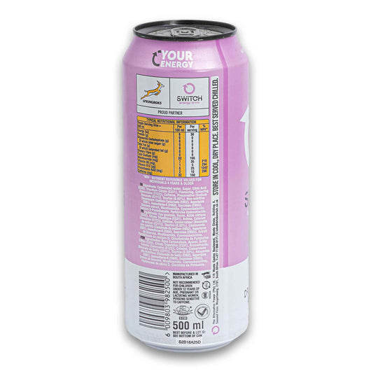 Switch, Dragon Fruit & Berries Flavoured Energy Drink Sugar Free 500ml - High Caffeine Content - Cosmetic Connection