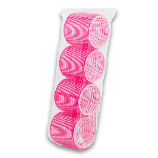 Naturally Flawless, Velcro Hair Roller Set Dark Pink 6cm Wide 4 Piece - Cosmetic Connection