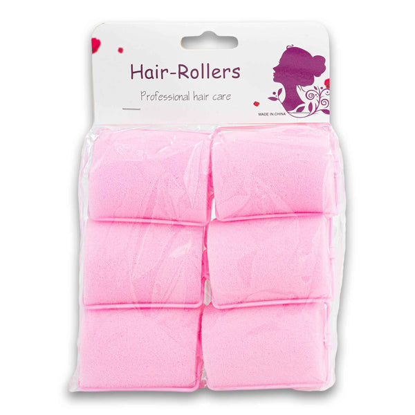 Foam Hair Roller Set Light Pink 4.5cm Wide 6 Piece