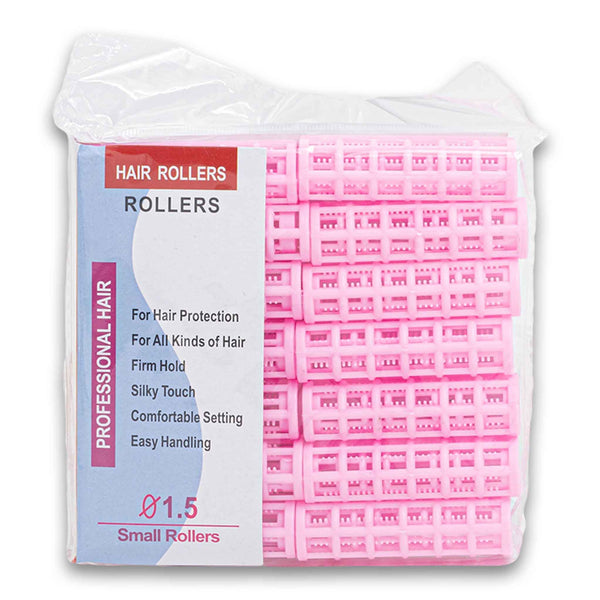 Naturally Flawless, Plastic Hair Roller Set Light Pink 1.5cm x 6cm 14 Piece - Cosmetic Connection