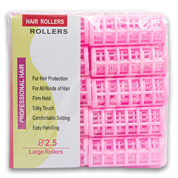 Naturally Flawless, Plastic Hair Roller Set Light Pink 2.5cm x 7cm 10 Piece - Cosmetic Connection