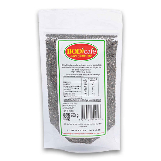 Bodicafe, Chia Seeds Boost your Immune System Naturally 100g - GMO Free - Cosmetic Connection