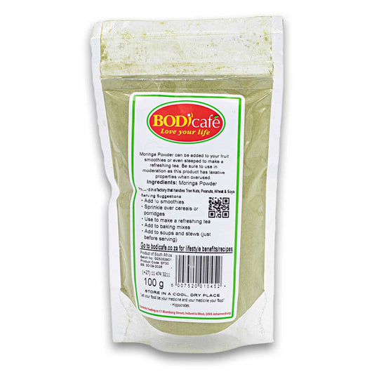 Bodicafe, Moringa Powder Boost Immune System Naturally GMO Free MSG Free Non-Irradiated 100g - Cosmetic Connection