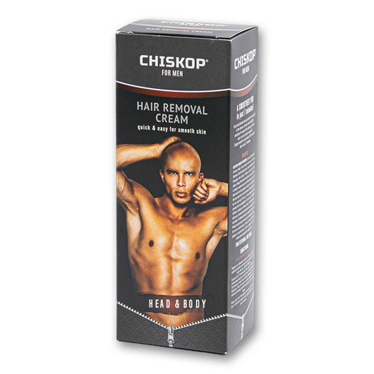 Chiskop, Hair Removal Cream for Men Quick & Easy for Smooth Skin Head & Body 200g - Cosmetic Connection