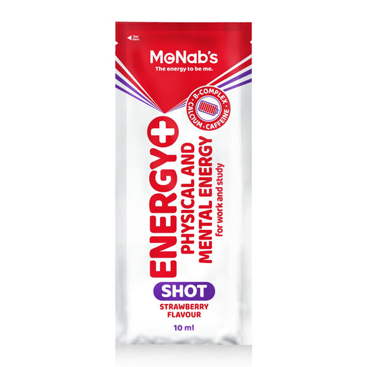 Mcnab's The energy to be me, Energy + Shot Physical and Mental Energy Strawberry Flavour 10ml - Cosmetic Connection