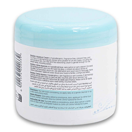Bodidoc, Aqueous Cream 24Hour Moisture for All Skin Types Fragrance Free 500ml - Cosmetic Connection