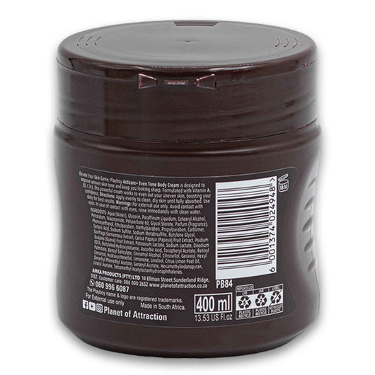 Playboy, Body Cream ActiCare+ Even Tone Hydr8 Plus & Vitamin C 48H Moisture 400ml - Cosmetic Connection