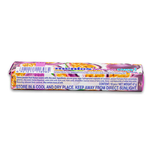 Mentos, Incredible Chew! Passion Fruit with Chai Seed Flavoured Chewy Candy 10 Pieces / 47g - Cosmetic Connection