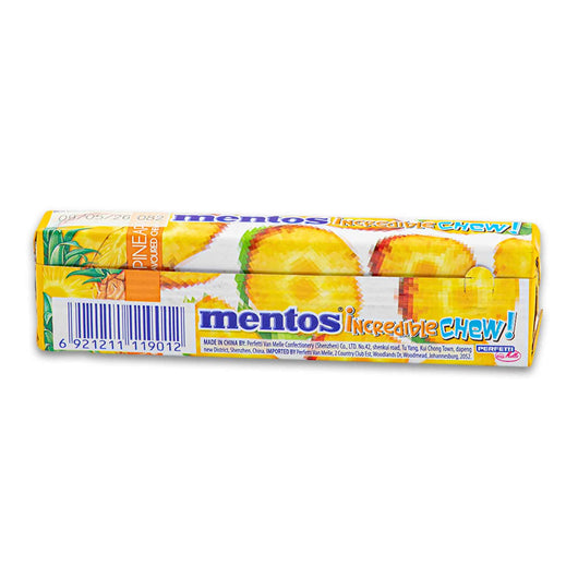 Mentos, Incredible Chew! Pineapple Flavoured Chewy Candy 10 Pieces / 47g - Cosmetic Connection