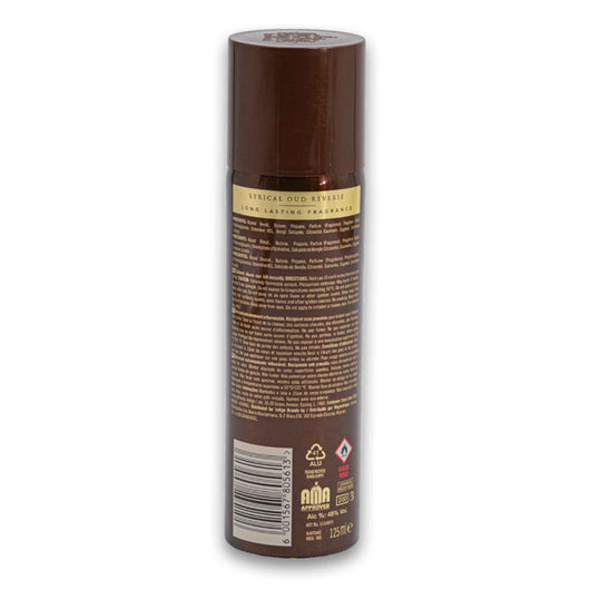 Yardley - London, English Blazer OUD Deodorant Spray Long Lasting Fragrance 125ml - Cosmetic Connection