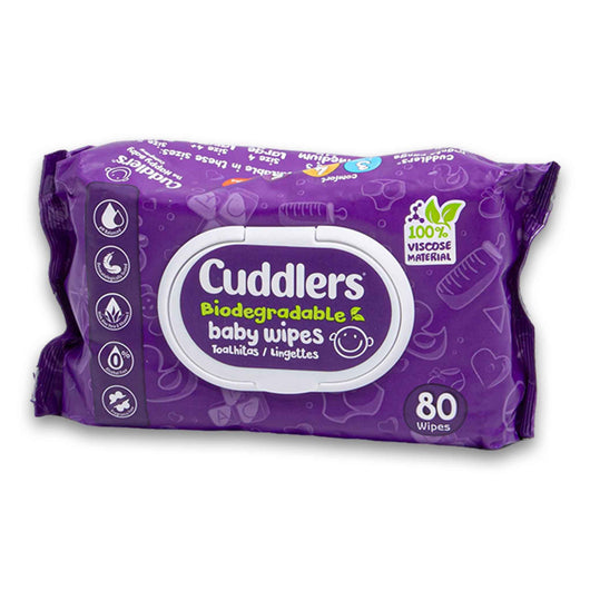 Cuddlers, Biodegradable Baby Wipes with Safety Lid 80 Wipes - Cosmetic Connection