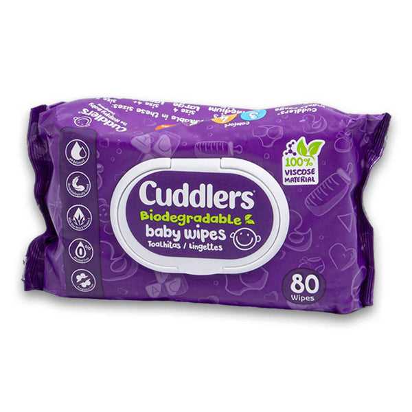Biodegradable Baby Wipes with Safety Lid 80 Wipes
