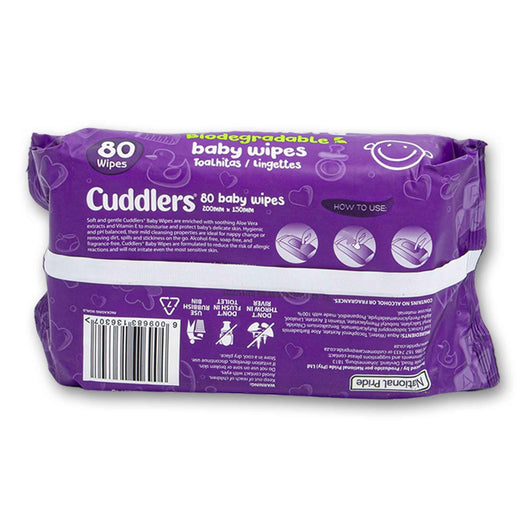 Cuddlers, Biodegradable Baby Wipes with Safety Lid 80 Wipes - Cosmetic Connection