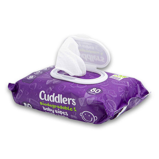 Cuddlers, Biodegradable Baby Wipes with Safety Lid 80 Wipes - Cosmetic Connection