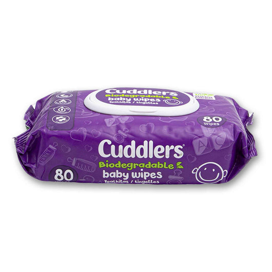 Cuddlers, Biodegradable Baby Wipes with Safety Lid 80 Wipes - Cosmetic Connection