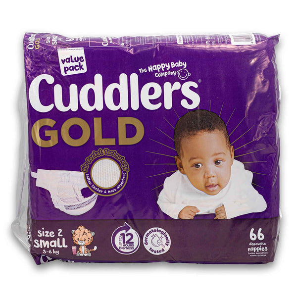 Gold Baby Disposable Nappies Size 2 (3-6kg) 66 Pack Air-pocket Technology