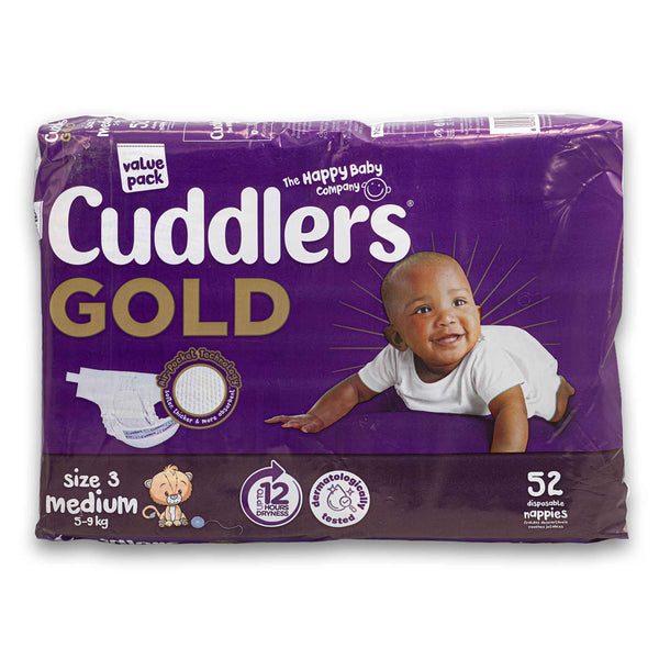 Gold Baby Disposable Nappies Size 3 (5-9kg) 52 Pack Air-pocket Technology