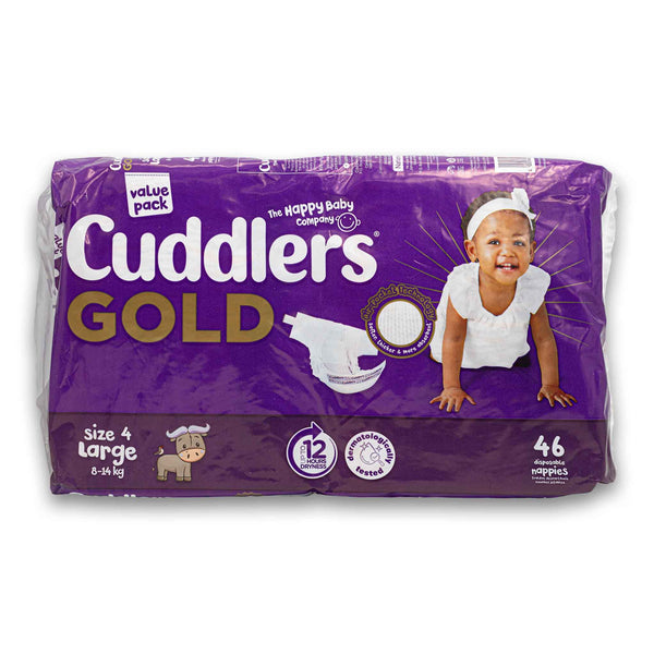 Gold Baby Disposable Nappies Size 4 (8-14kg) 46 Pack Air-pocket Technology