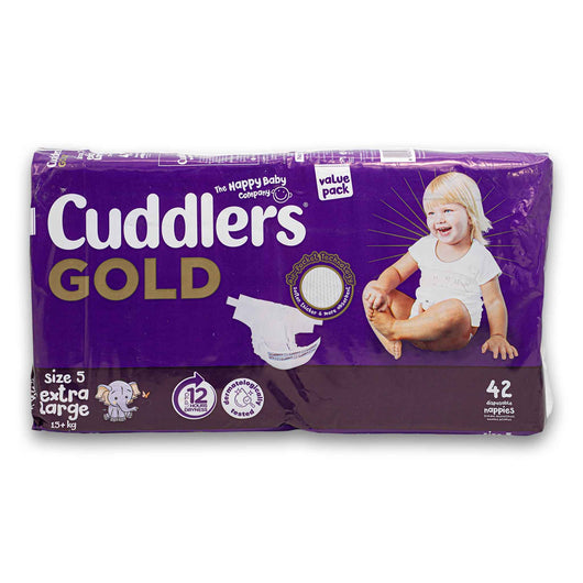 Cosmetic Connection, Gold Baby Disposable Nappies Size 5 (15+kg) 42 Pack Air-pocket Technology - Cosmetic Connection