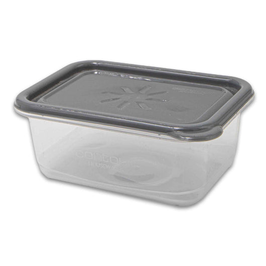 Contour, Plastic Rectangle Food Container 200ml | Clear with Grey Lid – Ideal for Storage & Meal Prep - Cosmetic Connection