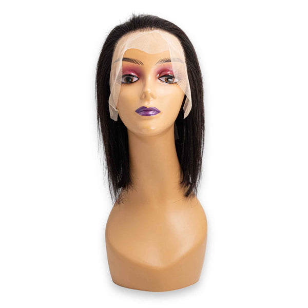 Rose, Human Hair Lace Front Wig 12" Straight 13x4 #1 | Natural Finish & Soft Texture – Mannequin not Included - Cosmetic Connection