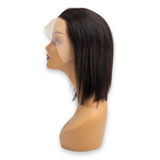 Rose, Human Hair Lace Front Wig 12" Straight 13x4 #1 | Natural Finish & Soft Texture – Mannequin not Included - Cosmetic Connection