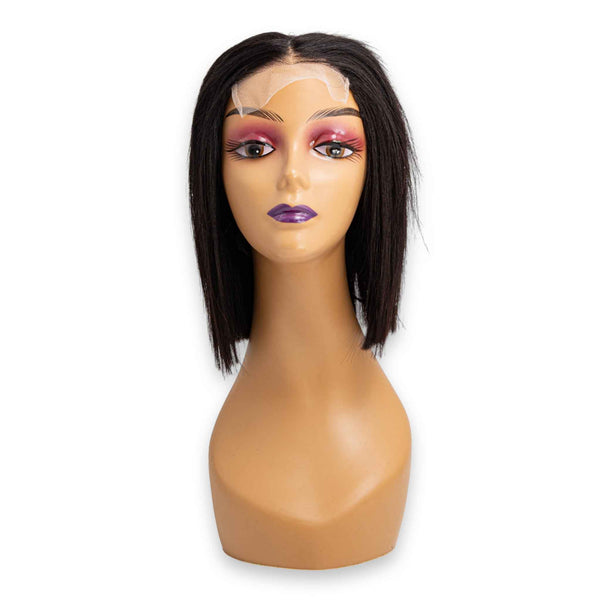 Rose, Human Hair Lace Front Wig 10" Straight 4x4 #1 | Natural Finish & Soft Texture – Mannequin not Included - Cosmetic Connection