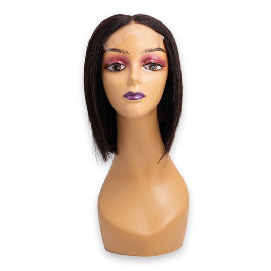 Rose, Human Hair Lace Front Wig 8" Straight 5x5 #1 | Natural Finish & Soft Texture – Mannequin not Included - Cosmetic Connection