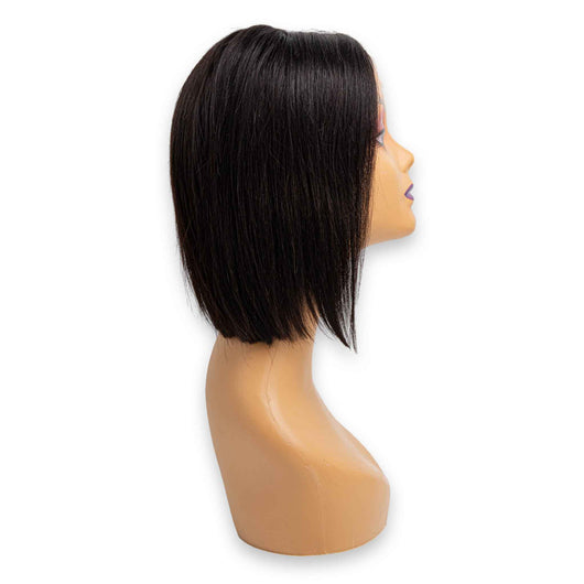 Rose, Human Hair Lace Front Wig 8" Straight 5x5 #1 | Natural Finish & Soft Texture – Mannequin not Included - Cosmetic Connection