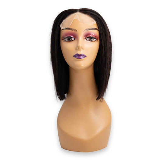 Rose, Human Hair Lace Front Wig 10" Straight 5x5 #1 | Natural Finish & Soft Texture – Mannequin not Included - Cosmetic Connection