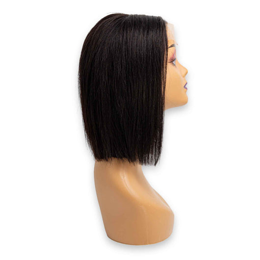 Rose, Human Hair Lace Front Wig 10" Straight 5x5 #1 | Natural Finish & Soft Texture – Mannequin not Included - Cosmetic Connection