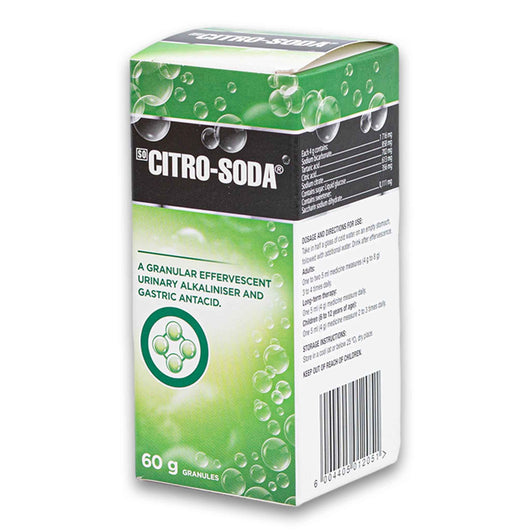 adcock ingram, Citro-Soda A Granular Effervescent Urinary Alkaliniser and Gastric Acid 60g - Cosmetic Connection