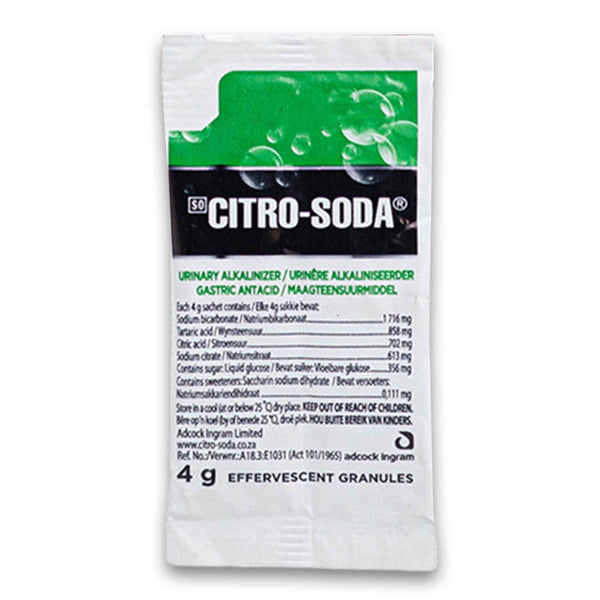 adcock ingram, Citro-soda Urinary Alkalinizer Gastric Antacid Effervescent Granules 4g - Cosmetic Connection