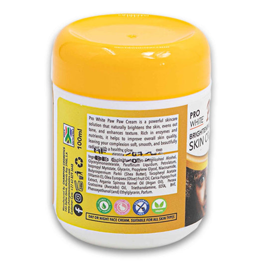 Pro White, Paw Paw Brightening & Clarifying Skin Cream 100ml - Cosmetic Connection
