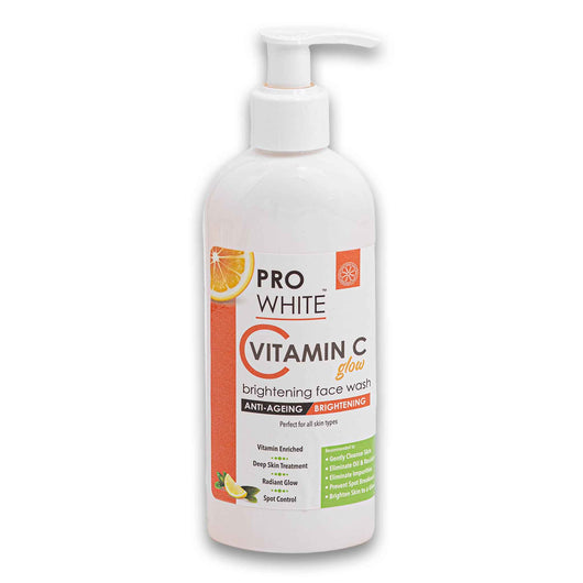 Pro White, Vitamin C Glow Brightening Face Wash Anti-ageing 200ml - Cosmetic Connection