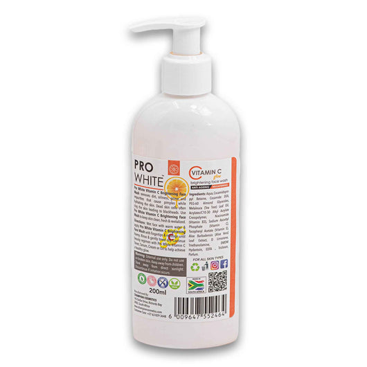 Pro White, Vitamin C Glow Brightening Face Wash Anti-ageing 200ml - Cosmetic Connection