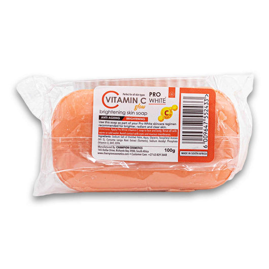 Pro White, Vitamin C Glow Brightening Skin Soap Anti-ageing 100g - Cosmetic Connection