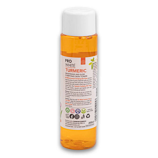 Pro White, Turmeric Brightening and Glow Purifying Skin Toner 200ml - Cosmetic Connection