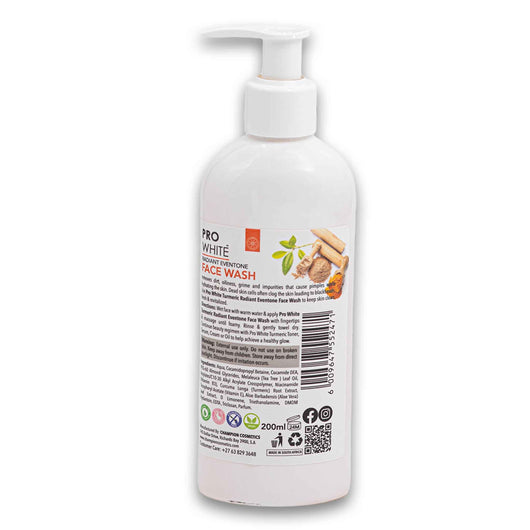 Pro White, Turmeric Radiant Eventone Face Wash 200ml - Cosmetic Connection