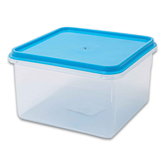 Basics Homeware, Plastic Square Food Container 500ml | Clear with Blue Lid – Ideal for Storage & Meal Prep - Cosmetic Connection