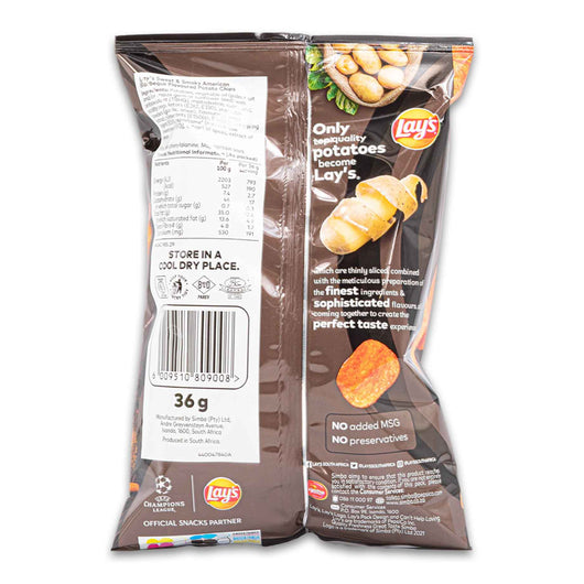 Simba, Lays Potato Chips Sweet & Smoky American BBQ Flavour 36g - Cosmetic Connection