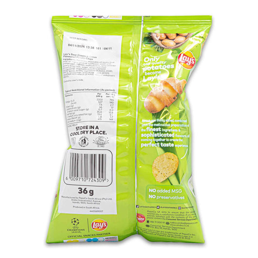 Simba, Lays Sour Cream & Onion Flavoured Potato Chips 36g - Cosmetic Connection