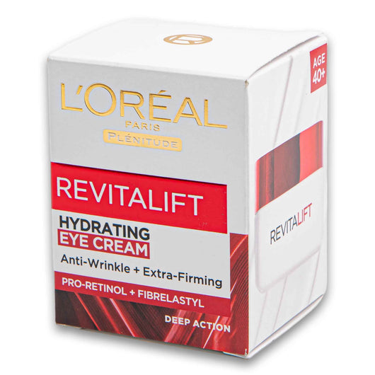 Loreal PARiS, Revitalift Hydrating Eye Cream Anti-wrinkle Pro-retinol + Fibrelastyl Deep Action 15ml - Cosmetic Connection
