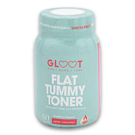 Gloot - Hips Bums & Tums, Flat Tummy Toner Stimulant Free CLA Softgels Weight loss Support 60 Pack - Cosmetic Connection
